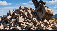 Concrete demolition debris